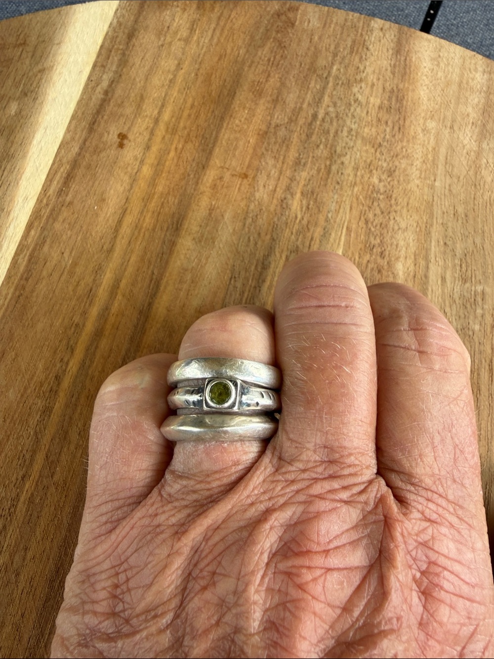 Silpada Sterling Silver Ring with Green Stone